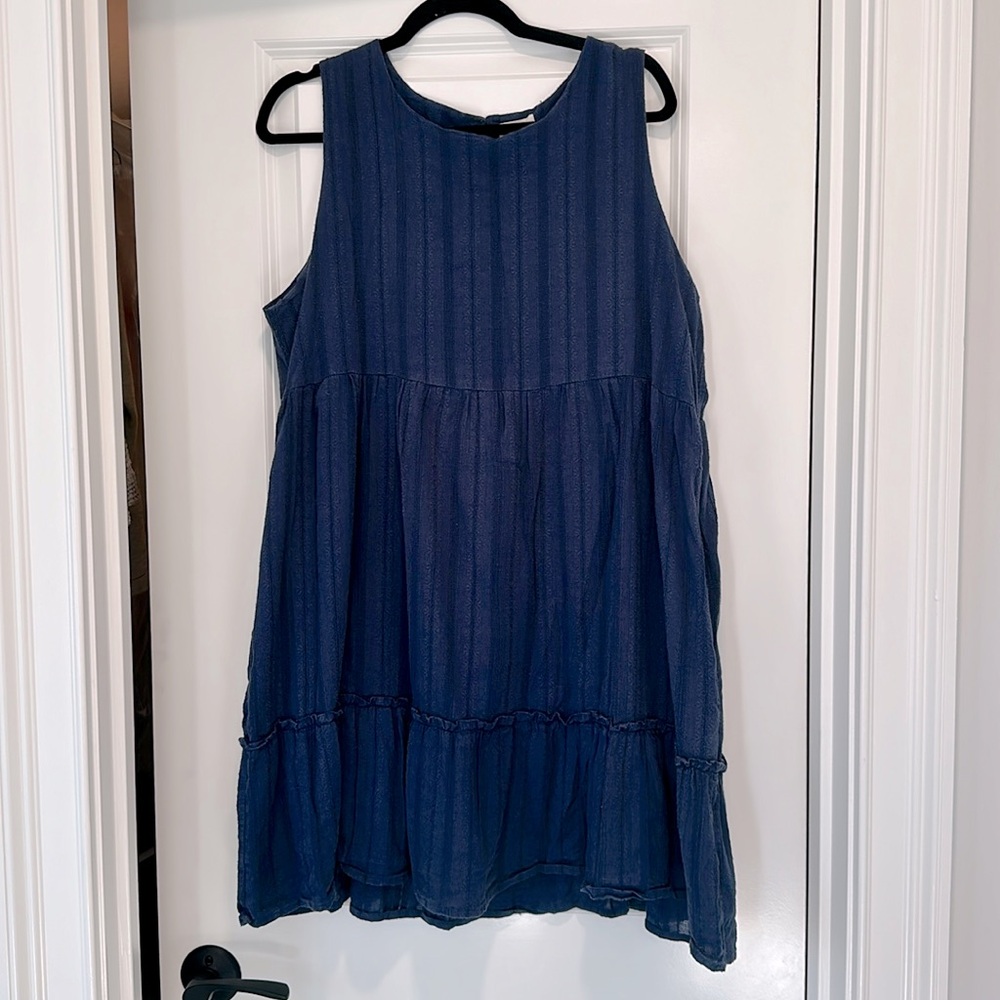 MATERNITY / NURSING blue textured dress